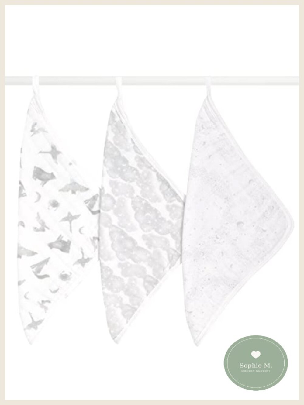 Organic Cotton Muslin Baby Washcloths 3 Pack 12x12 Oversized